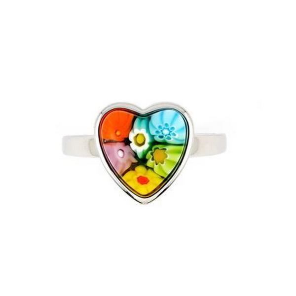 Inel argint 925 cu sticla Murano Millefiori multicolora [2]